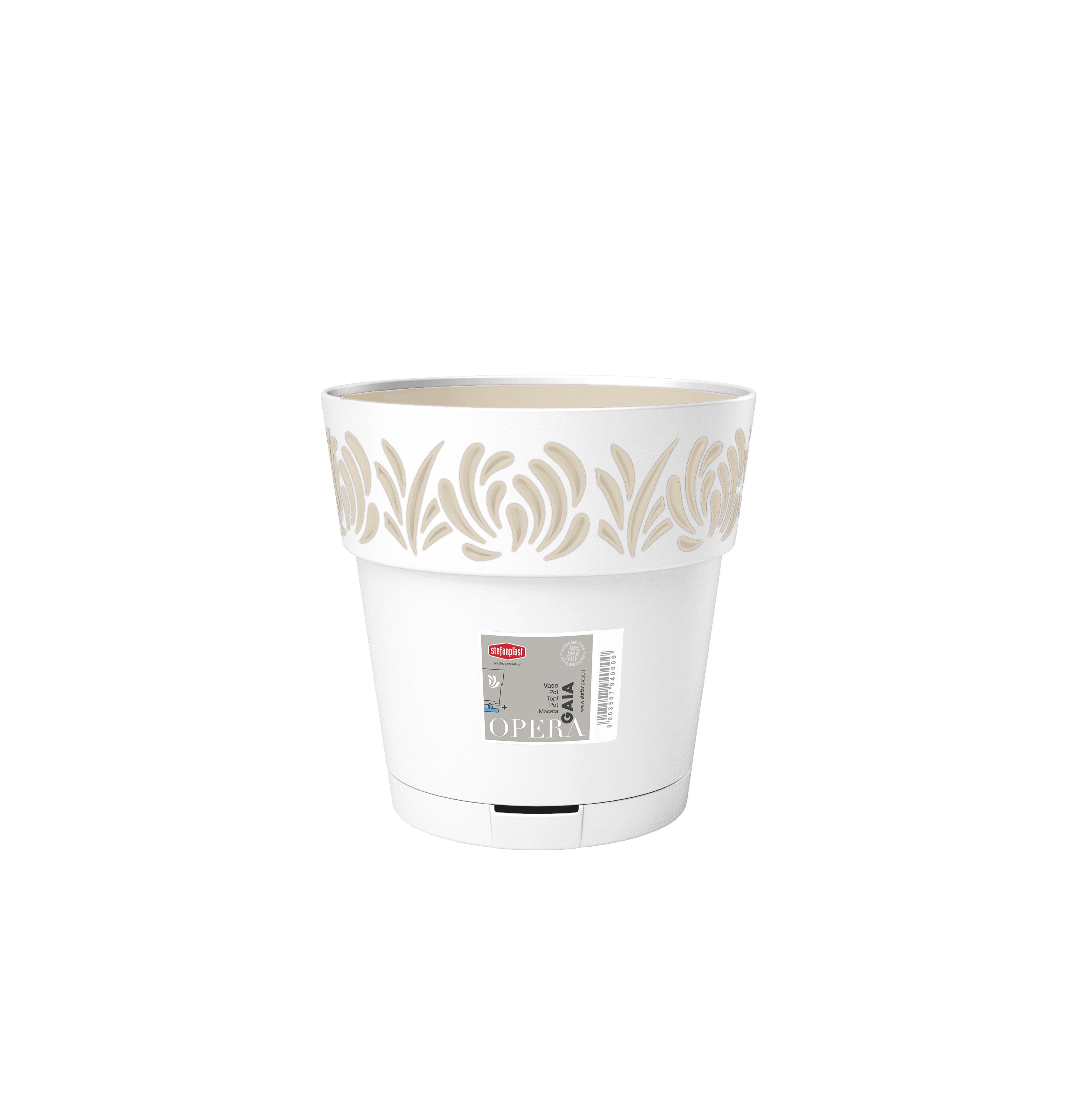 CACHE POT 3.2L GAIA STYLE BLANC 20 CM
