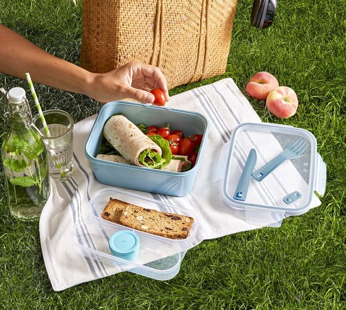 SNIPSLOCK LUNCHBOX RECHTHOEK. BLAUW 1.5L