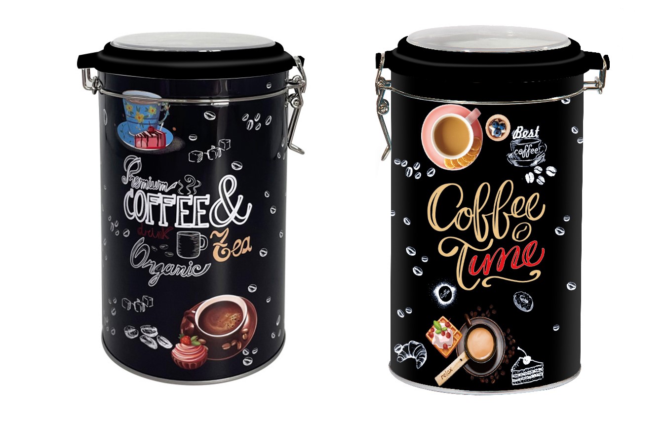 Boîte en fer-blanc Black Coffee design