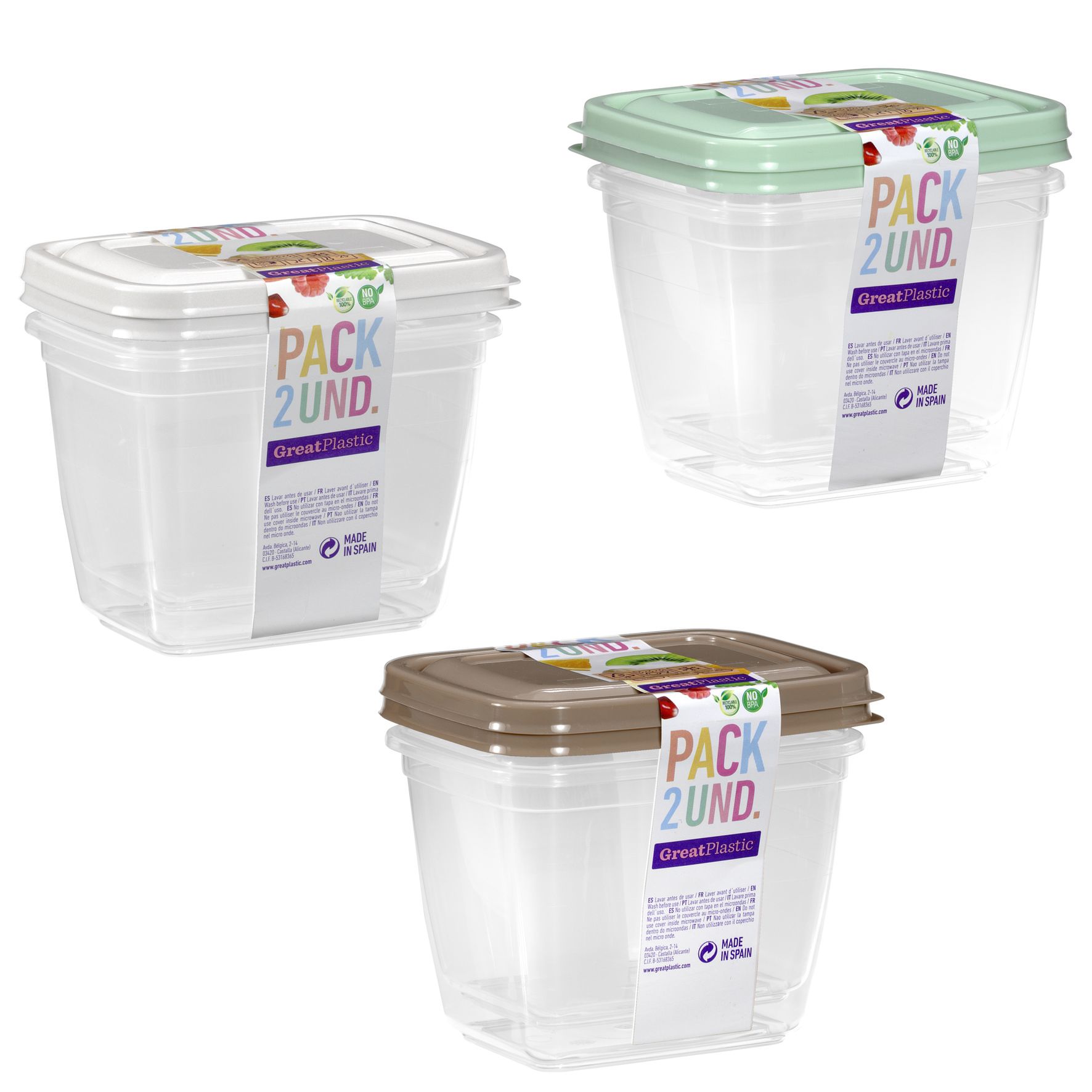 LOT 2 BOITES RECTANGULAIRES ARAL 0.7L