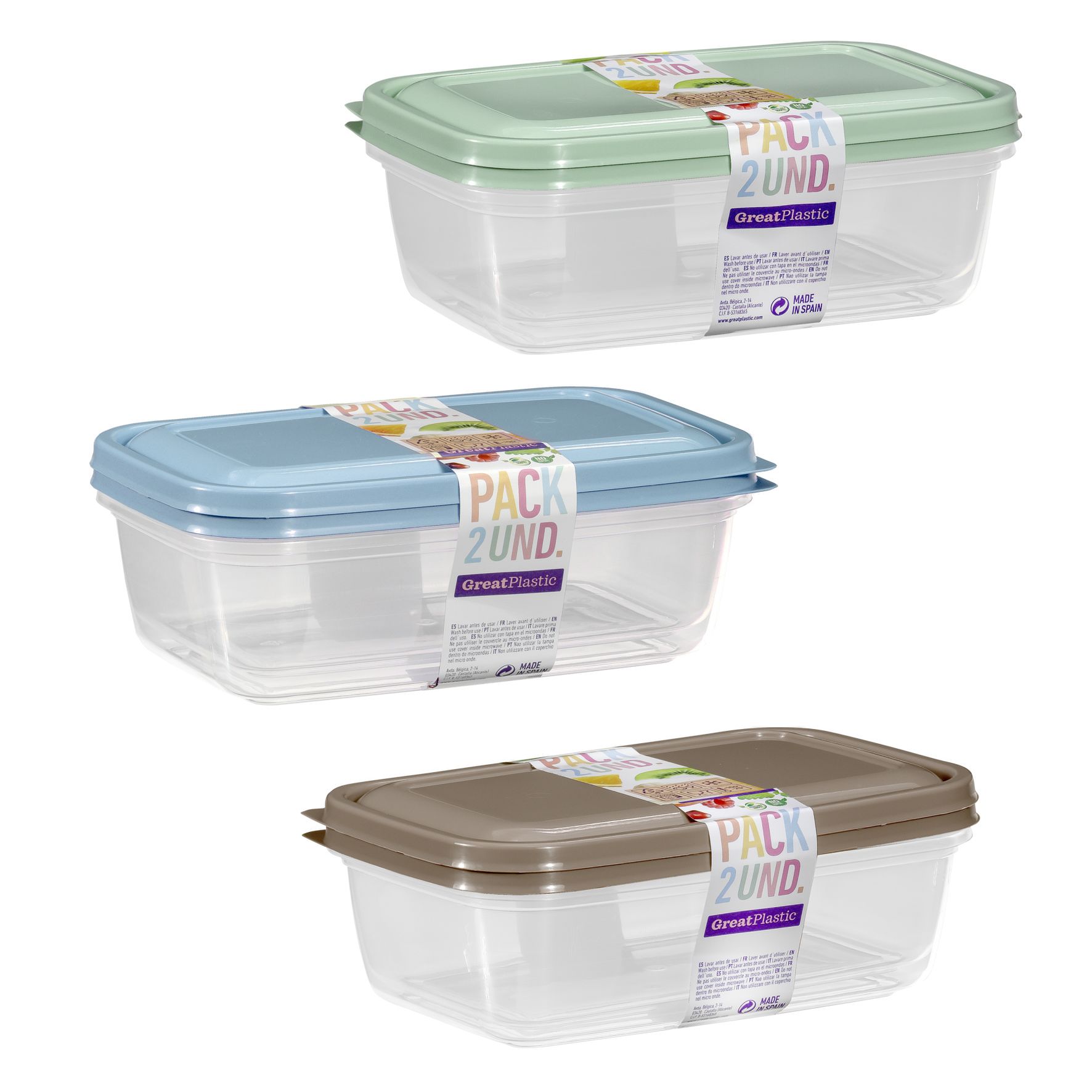 LOT 2 BOITES RECTANGULAIRES ARAL 1L