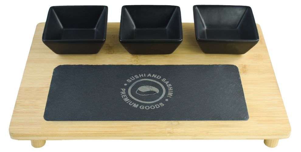 SET TAPAS BAMBOU ET CERAMIQUE 5 PCS