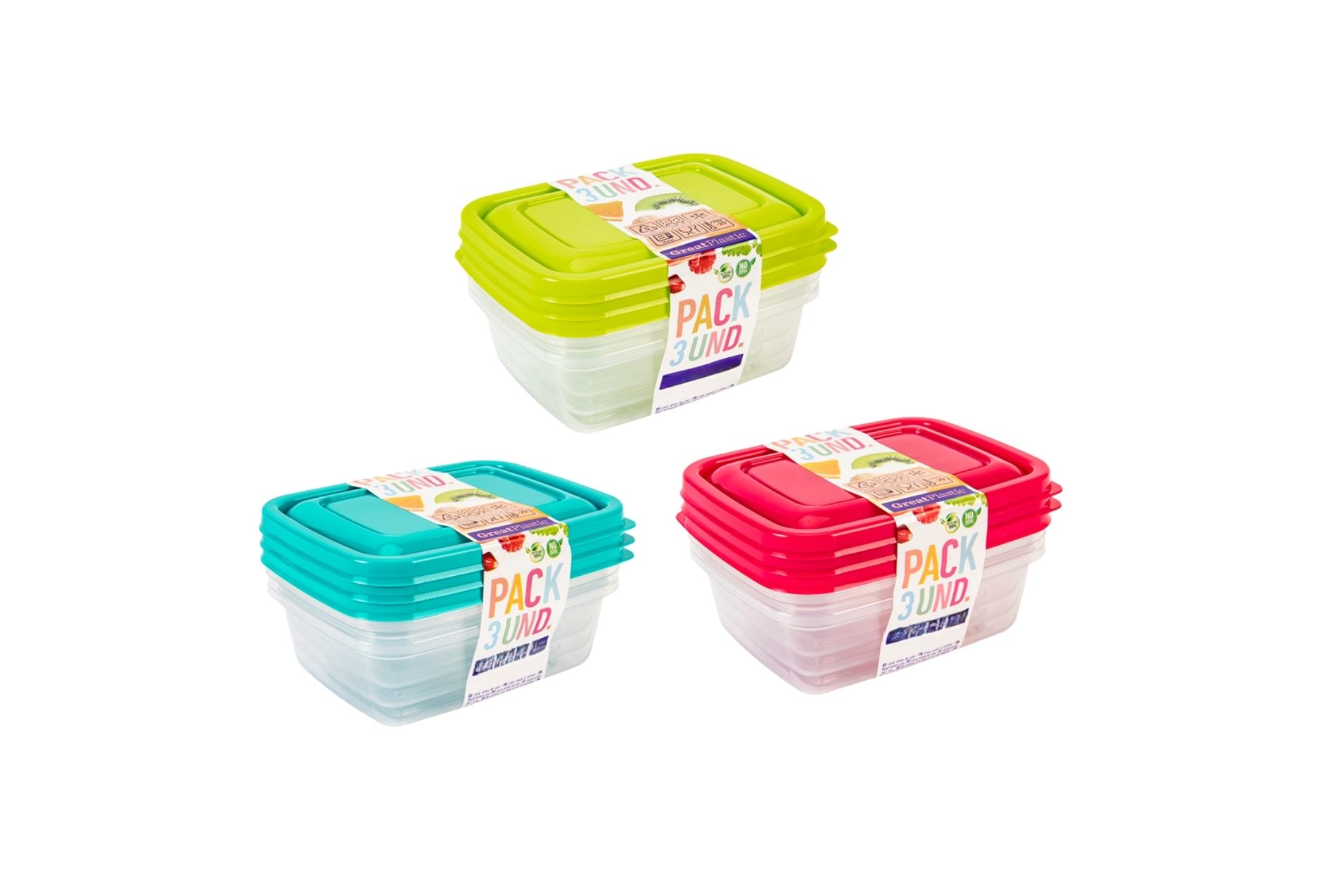 SET VAN 3 RECHTHOEKIGE ARAL-DOZEN 0,35L