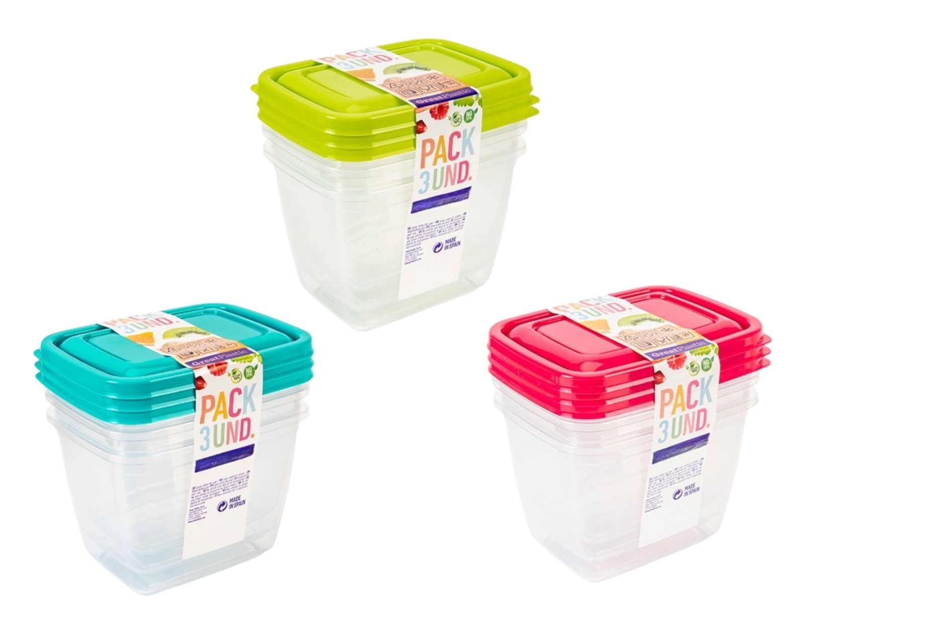 SET VAN 3 RECHTHOEKIGE ARAL-DOZEN 0,70L