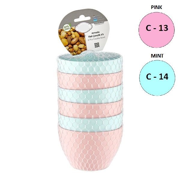 SET VAN 6 BOLS DIA.10CM H.13CM