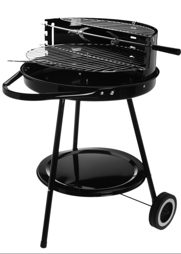 BARBECUE ROND 2 ETAGES AVEC ROUES