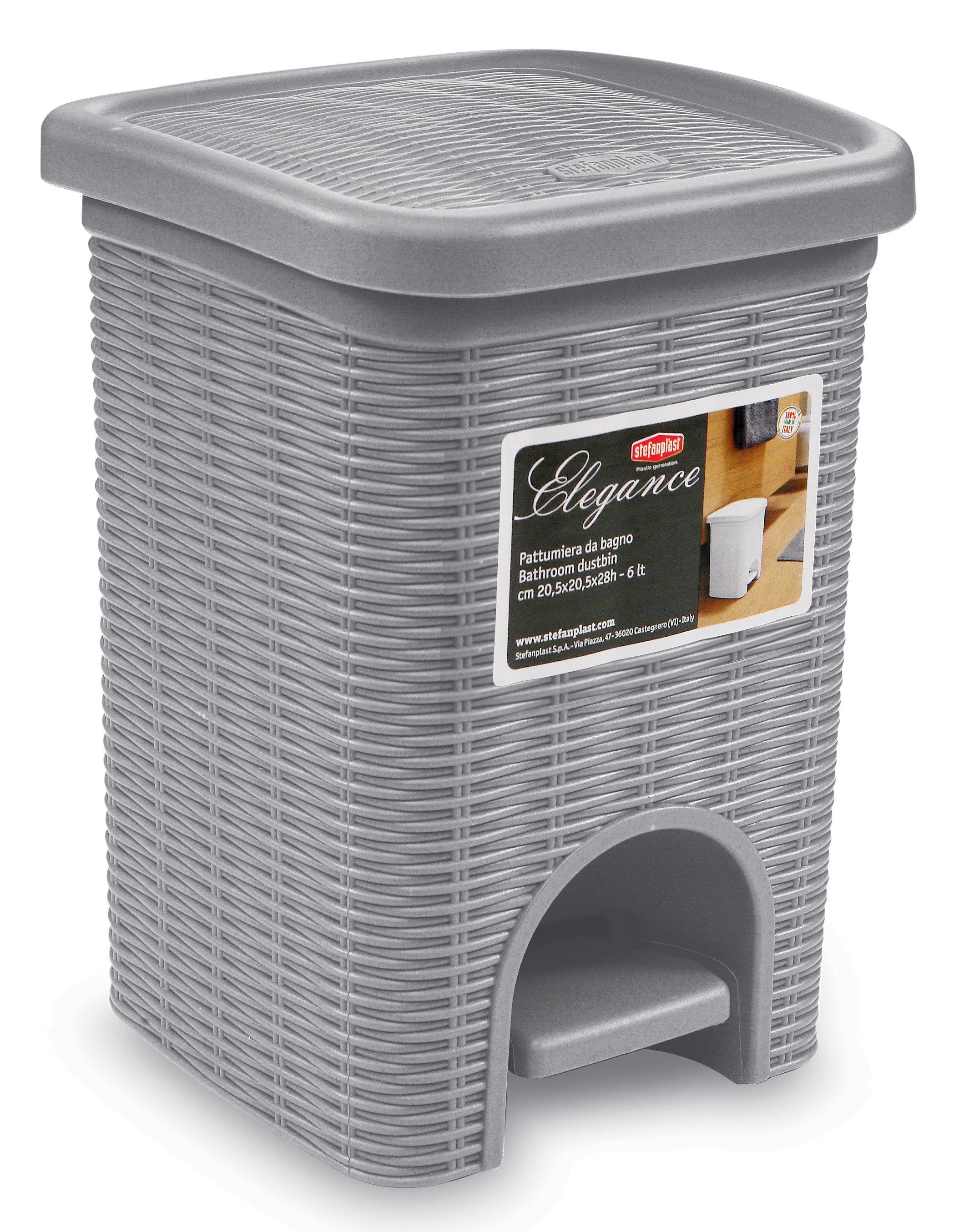 PEDAALEMMER ELEGANCE 6L GRIJS