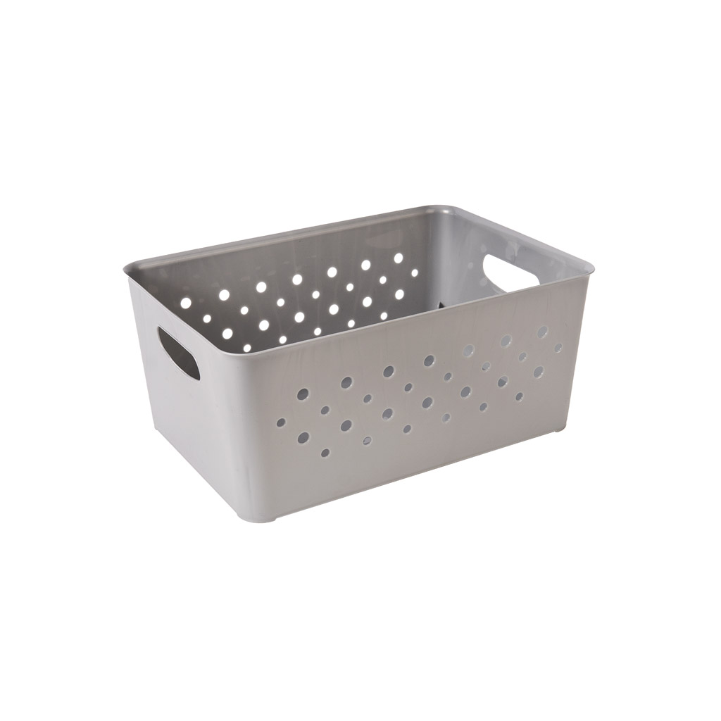 Grijze rechthoekige mand van 5,2 liter