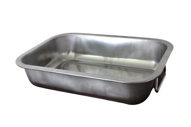 PLAT A FOUR EN INOX 37CM + POIGNEES