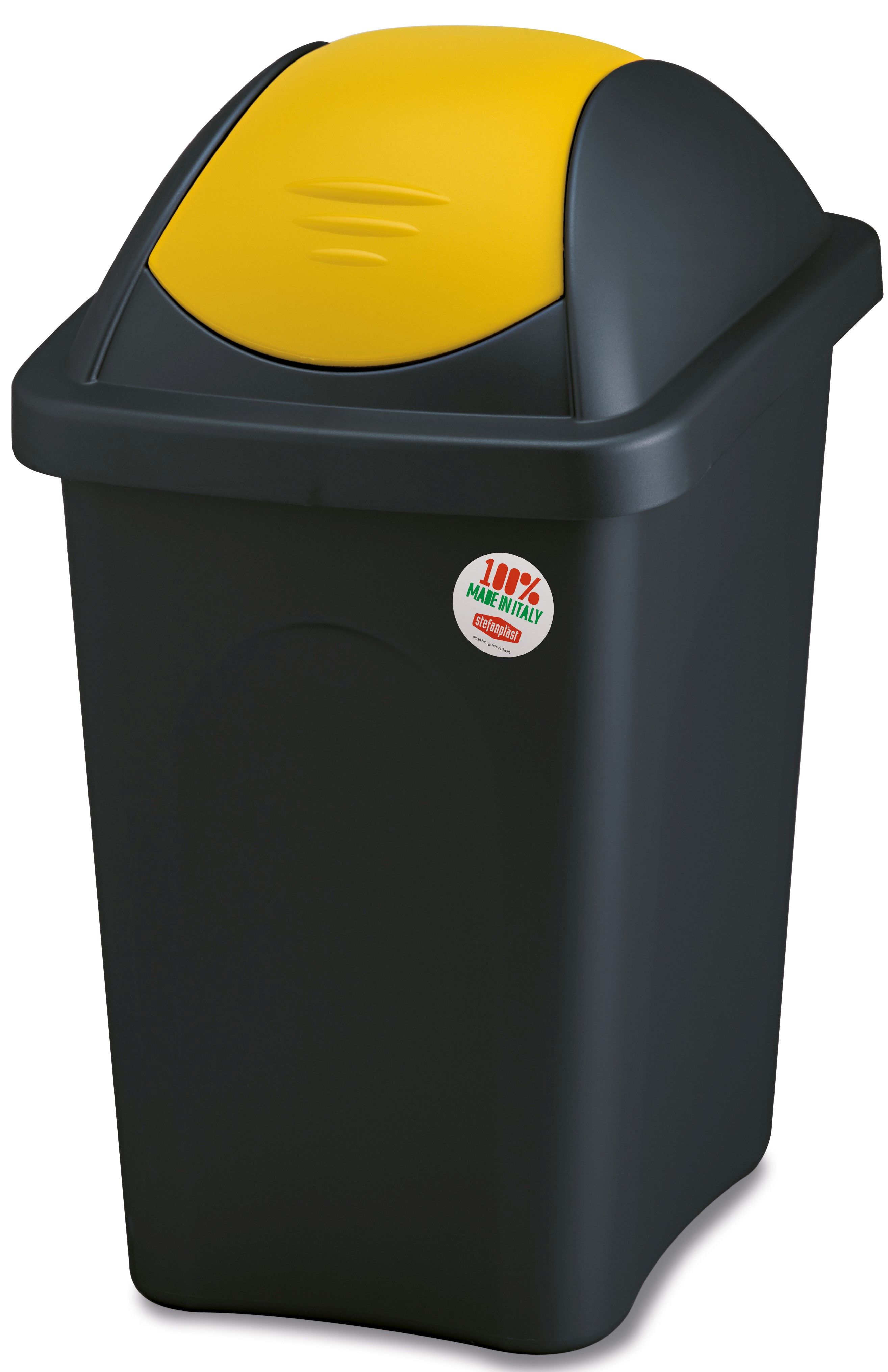 VUILNISBAK MULTIPAT 30L ZWART+GEEL