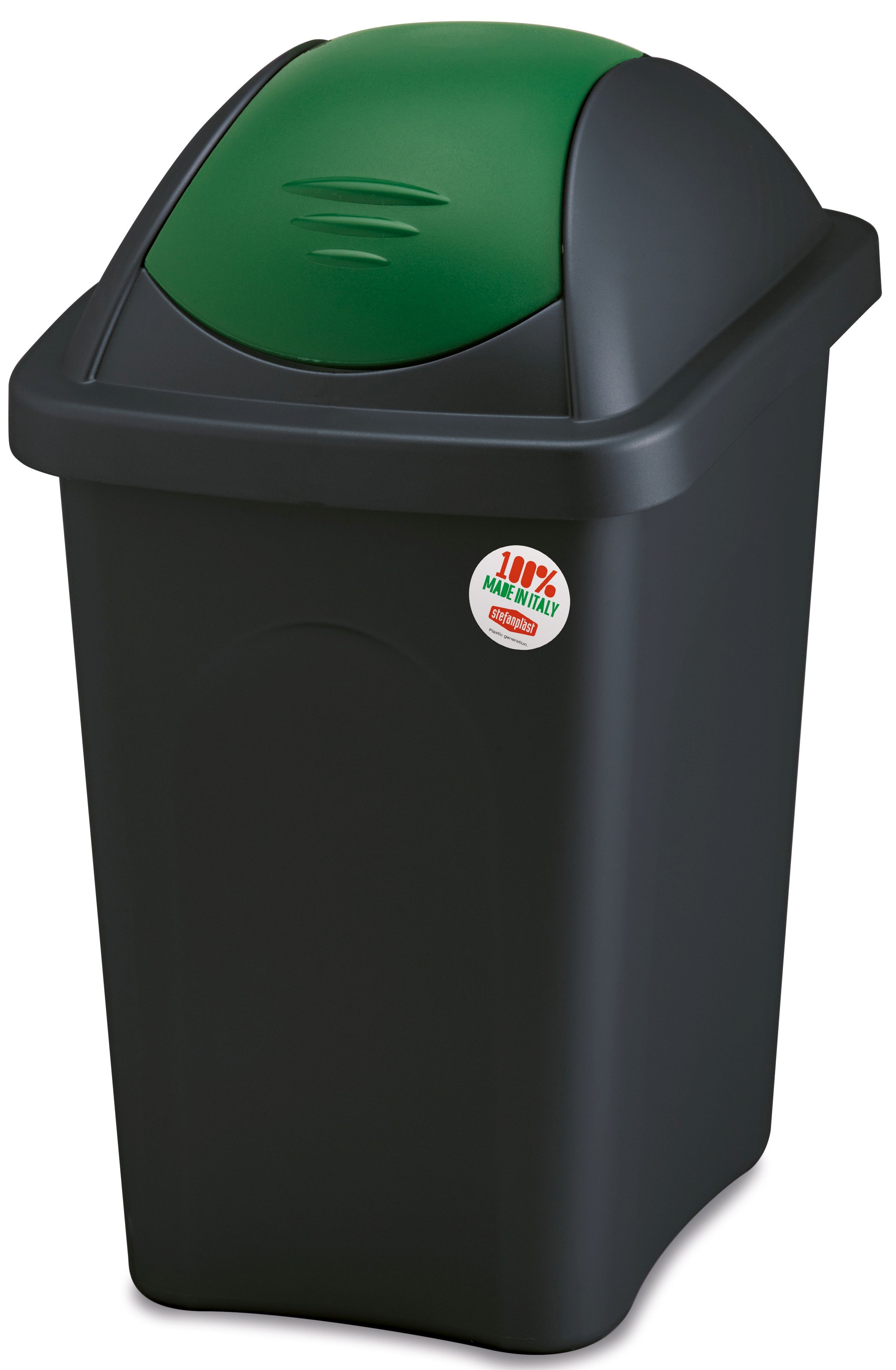 POUBELLE BASCULE MULTIPAT 30L NOIR+VERT