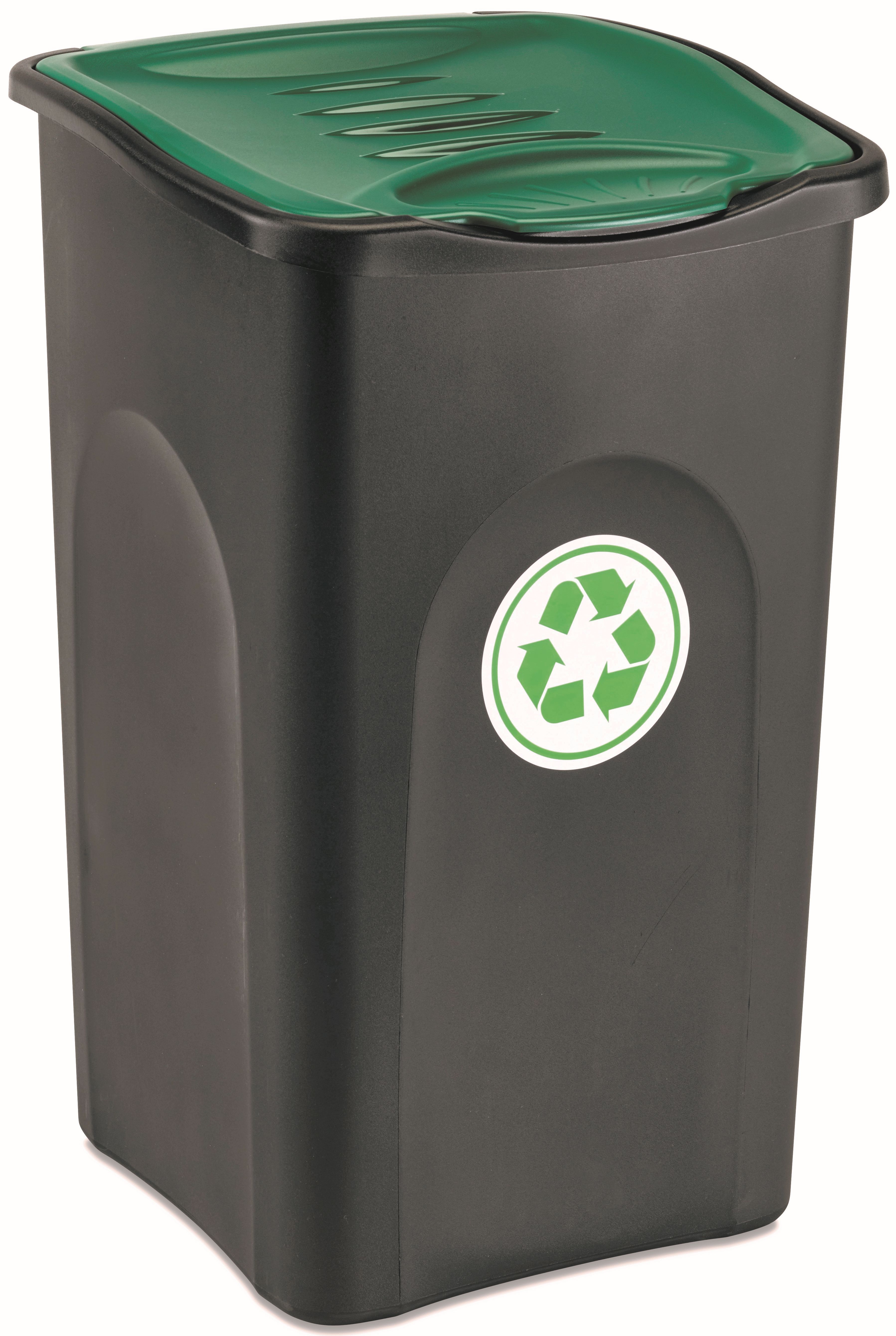 POUBELLE ECOGREEN 50L NOIR+VERT