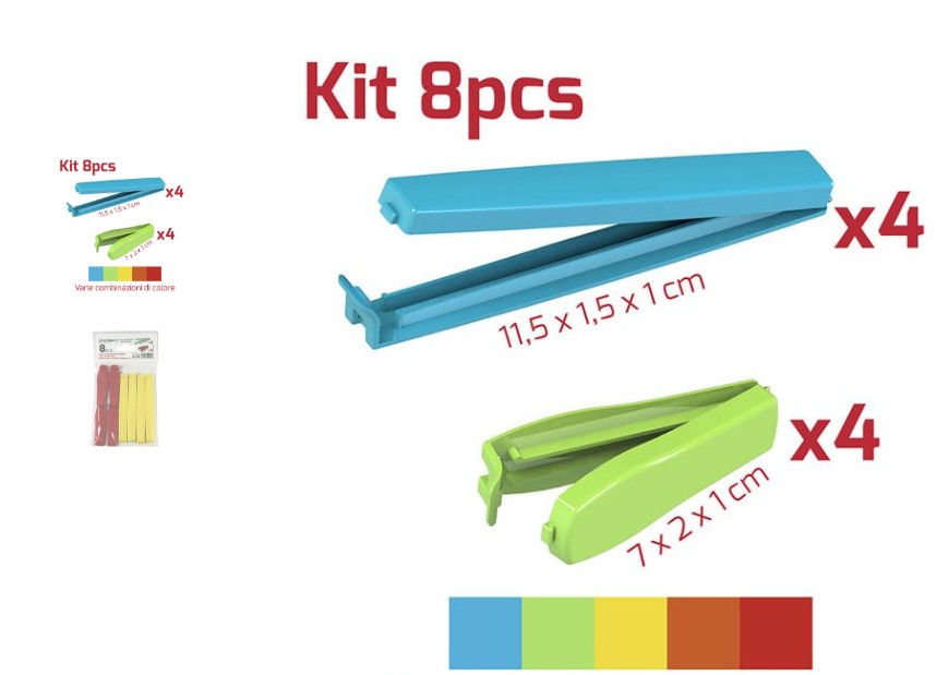 SET DE 8 CLIPS DE FERMETURE