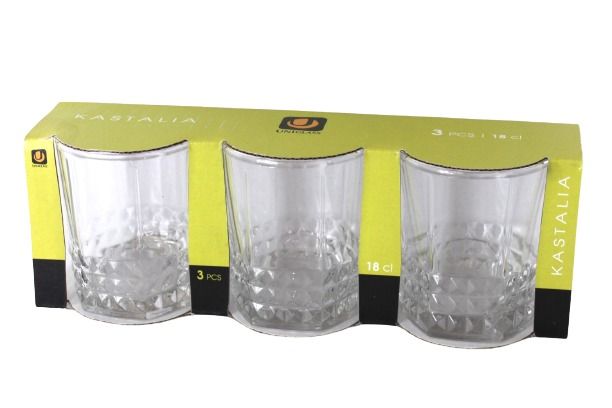 SET DE 3 VERRES A WHISKY 18CL