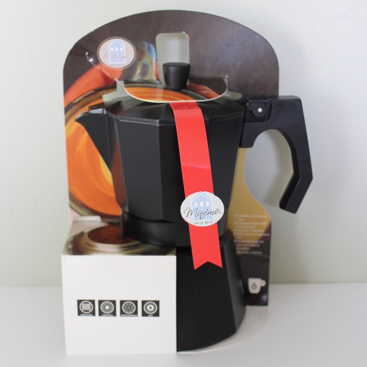 CAFETIERE EXPRESSO 6 TASSES ALU NOIRE