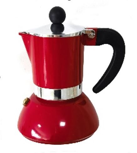 EXPRESSOKOFFIEKAN 2 KOPJES ALU ROOD