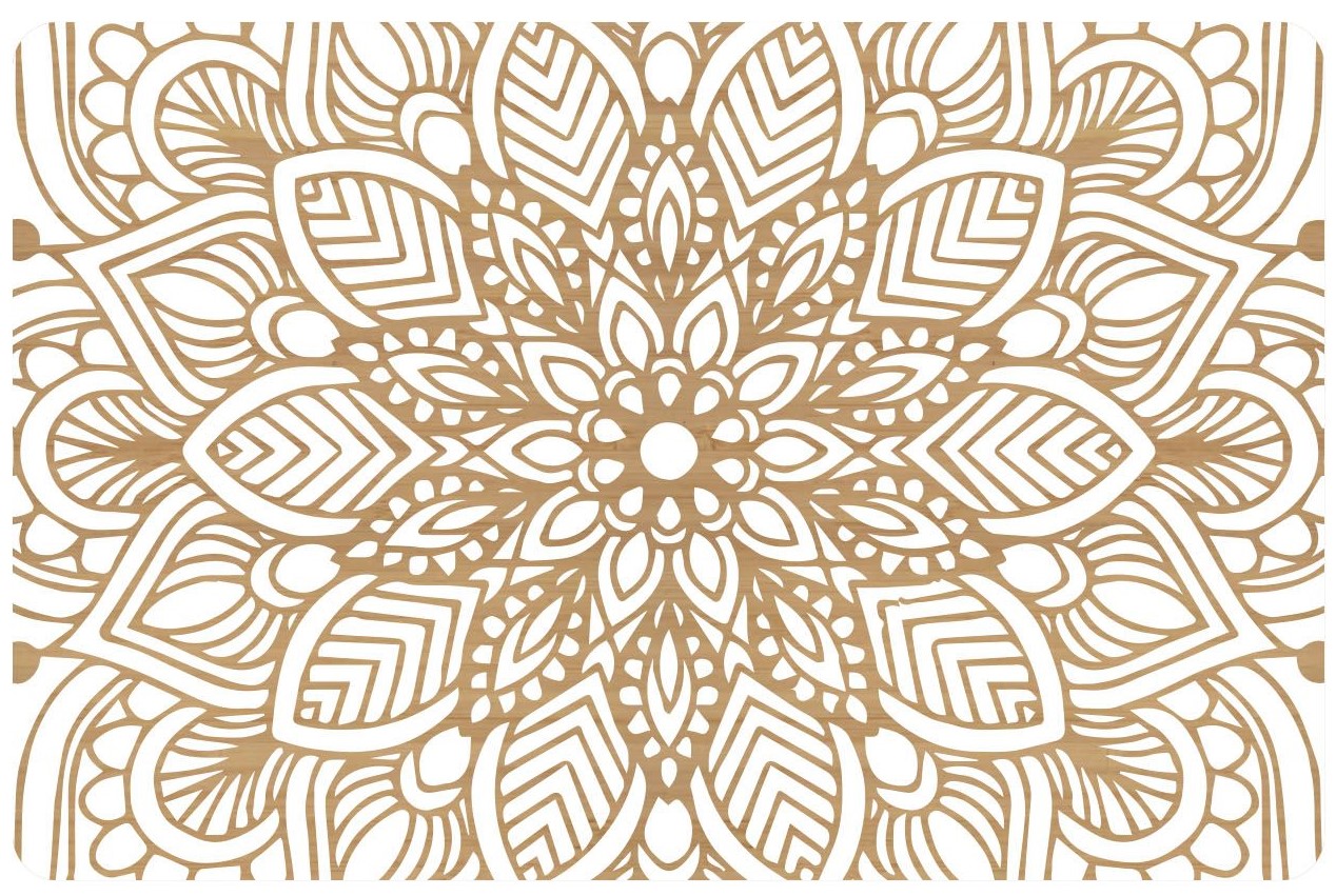 SET DE TABLE "MANDALA" BLANC EN BAMBOU