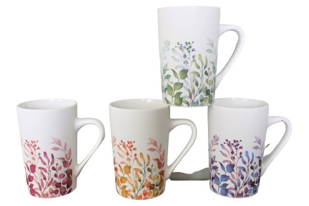 MUG "FLOWERS" 38CL MAT 8X6.7X12CM