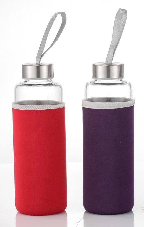 GLAZEN FLES 500ML ISOLERENDE HOES