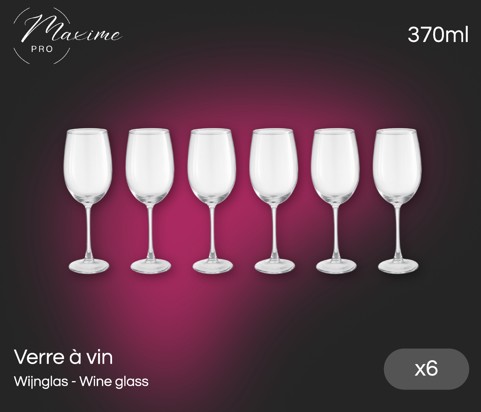 SET 6 VERRES VIN 370ML