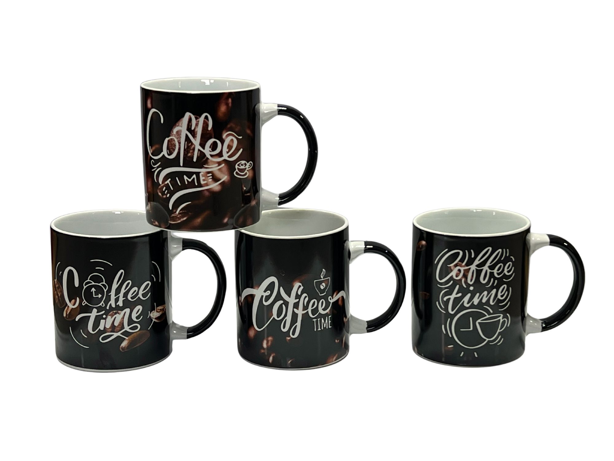 MUG DROIT AVEC POIGNÉE NOIRE 32CL