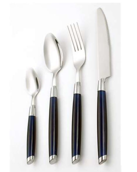 MENAGERE COUVERTS 24 PCS BLEU FONCE