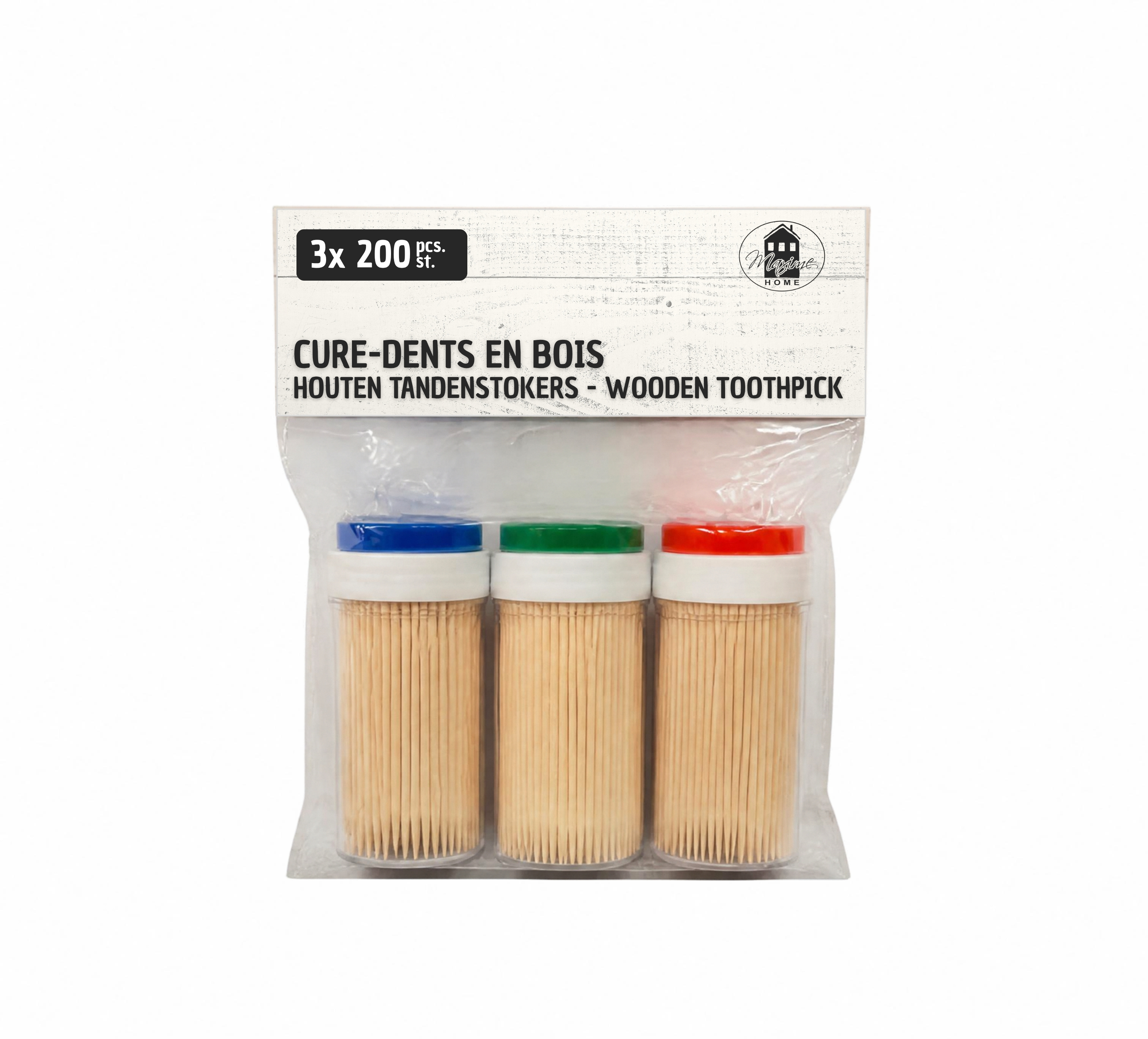 SET 3 POTJES BERKENHOUTEN TANDSTOKJES