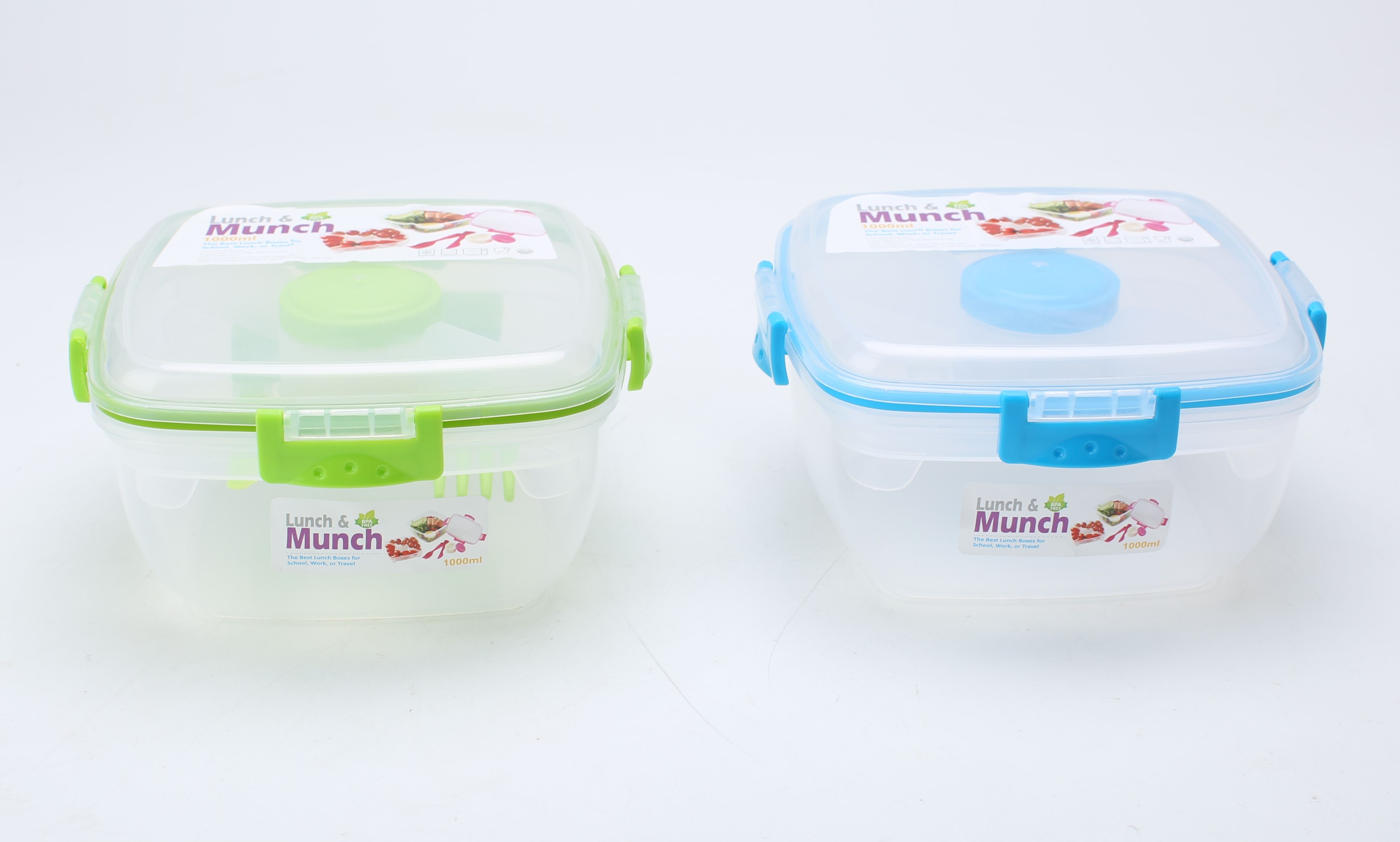 VIERKANTE LUNCH DOOS 1000ML + BESTEK