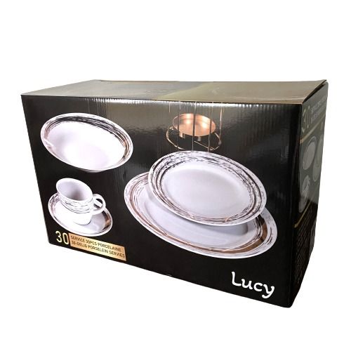 ROND DINNER SET 30 STUKS "LUCY" GOUD