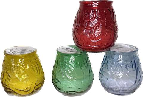 BOUGIE EN POT COLORE - 4 COLORIS ASSORTI