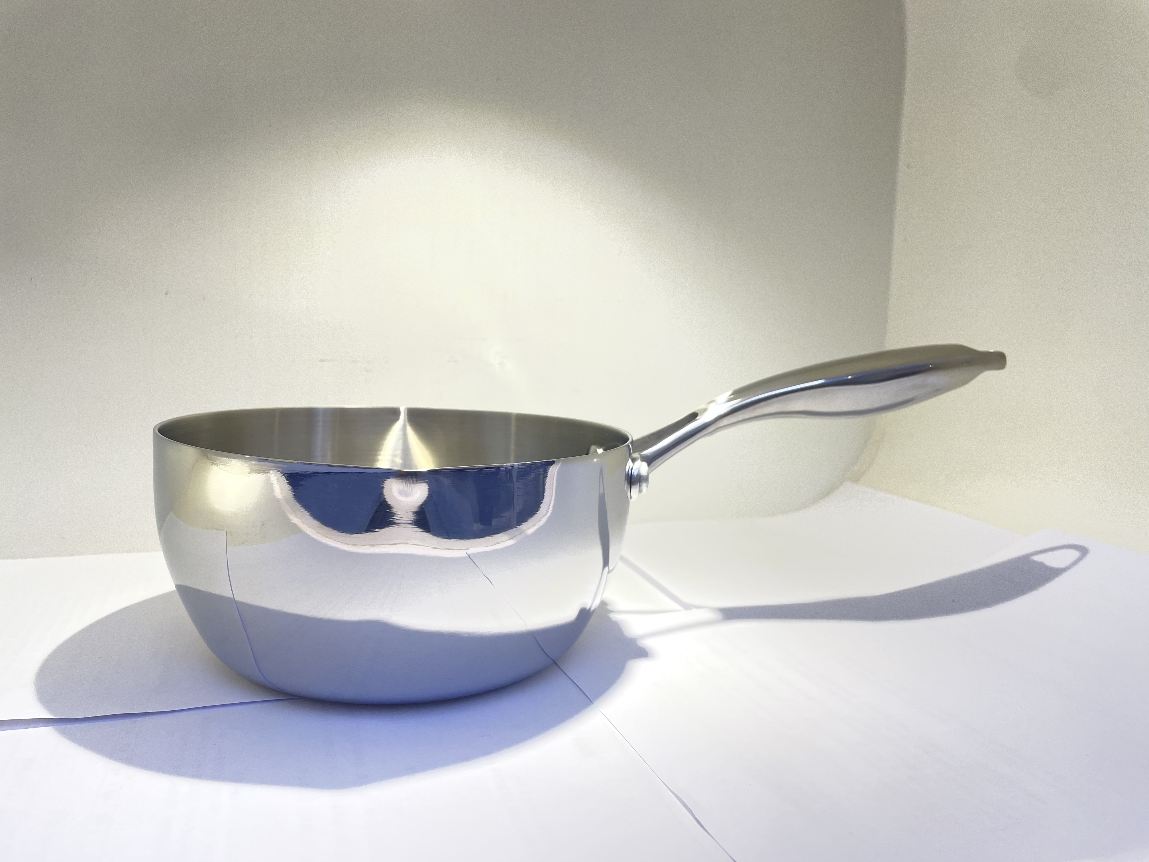 POELON DEUX BEC 16 CM TRIPLY INOX