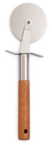 COUPE PIZZA EN INOX ET ACACIA