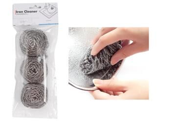 SET DE 3 EPONGES A RECURER EN METAL