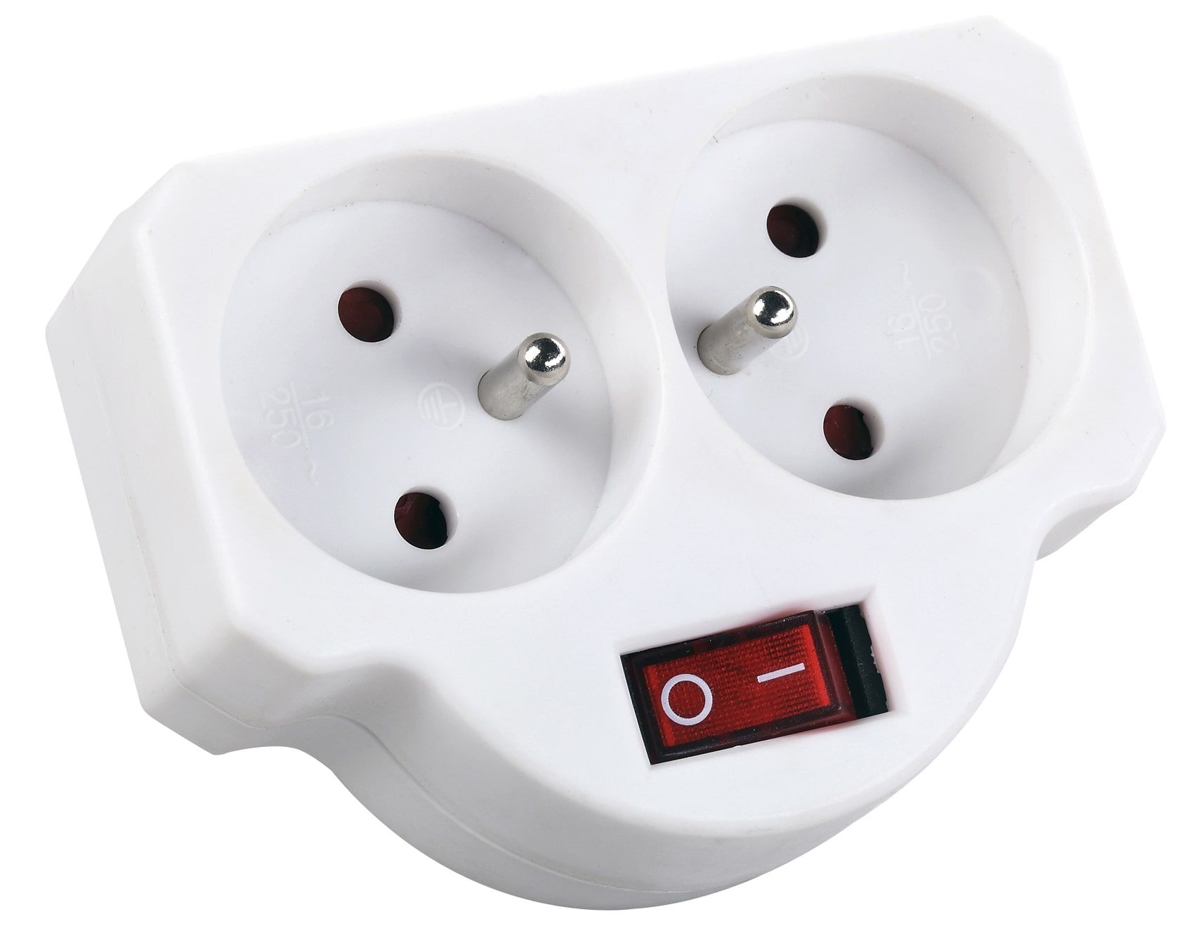 ADAPTATEUR 2 PRISES + INTERRUPTEUR