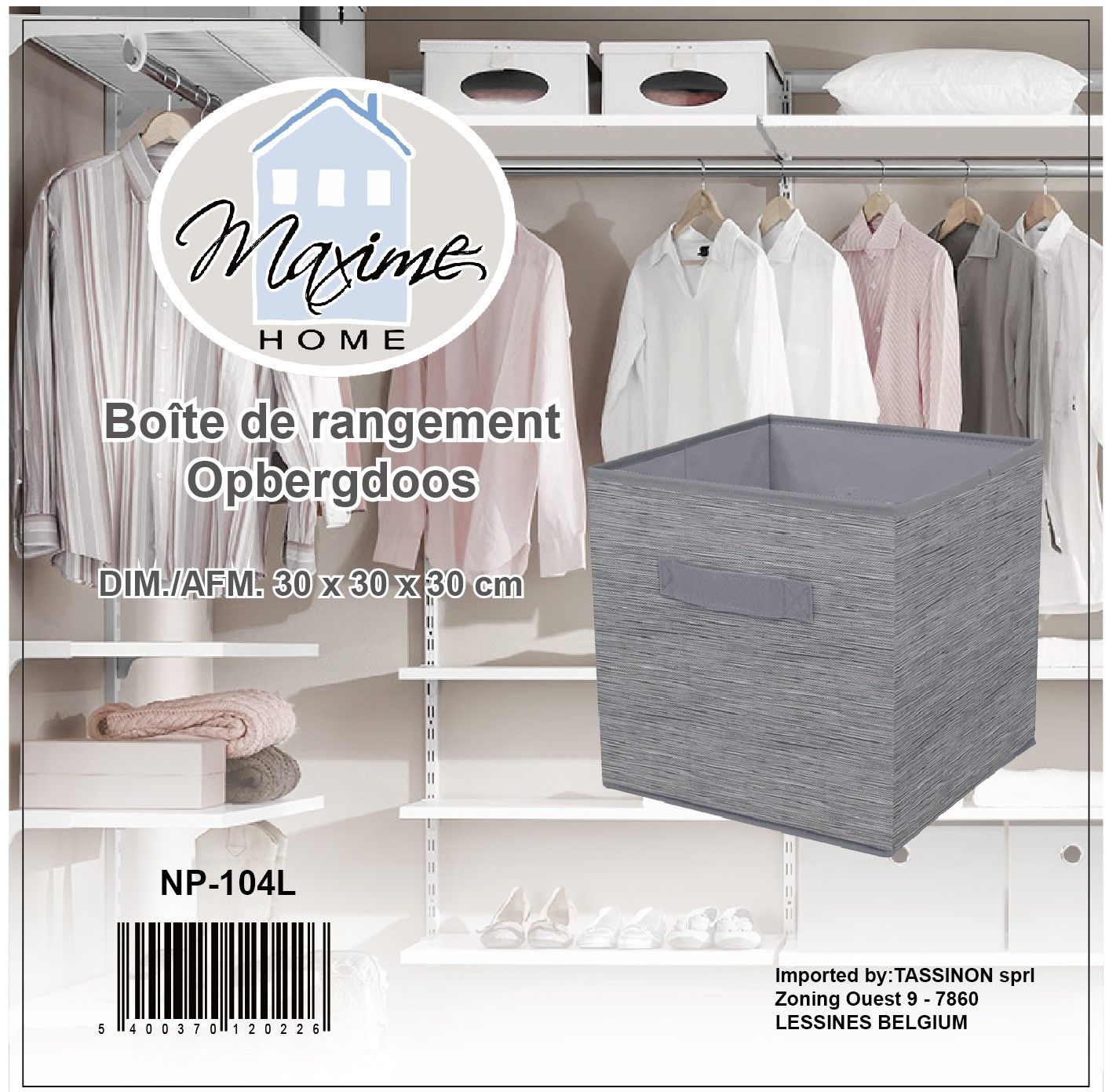 BOX RANGEMENT TEXTILE 30X30X30CM