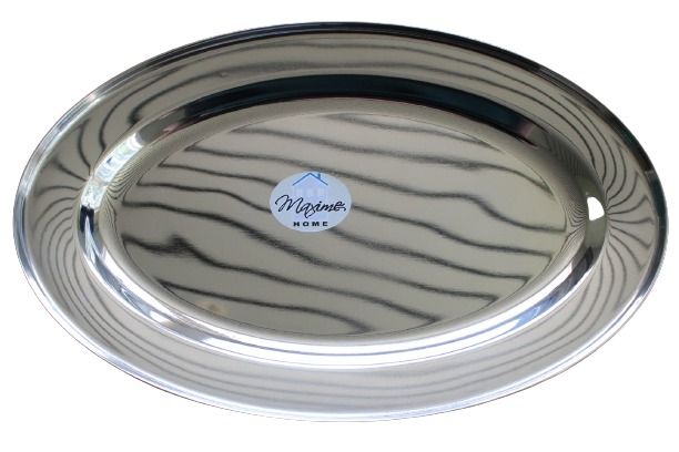 PLAT OVALE EN INOX 30X20X2CM