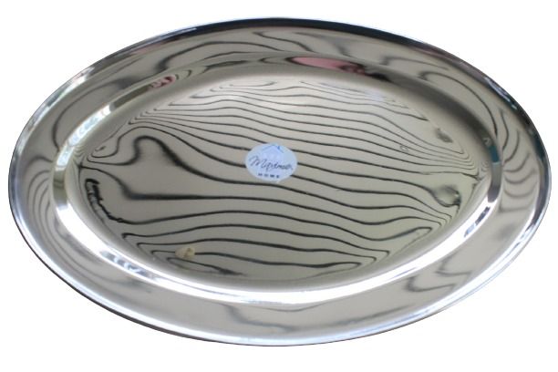 PLAT OVALE EN INOX 40X27X2CM