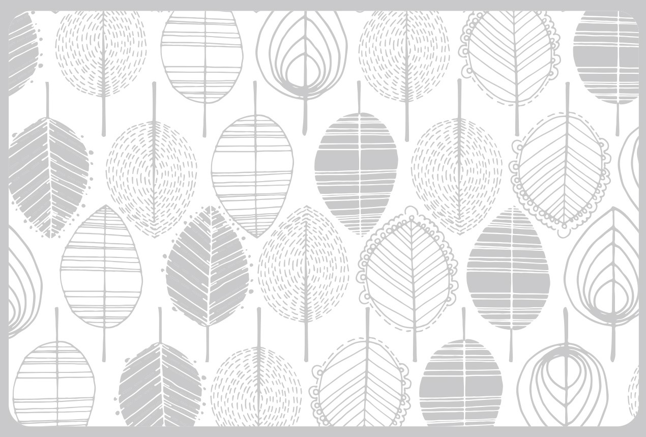 SET DE TABLE "FEUILLES" BLANC + TRANSPAR