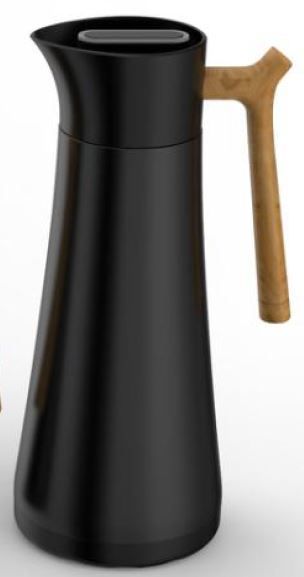 ZWART INOX TAFEL KAN 1L HOUTEN HANDVAT