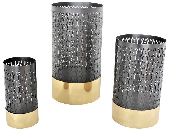 KAARSHOUDER GOUD &amp; ZWART MEDIUM