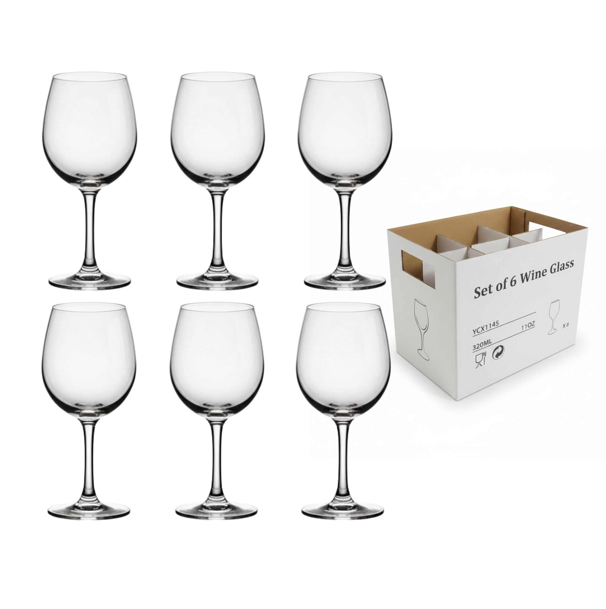 SET DE 6 VERRES A VIN 320ML