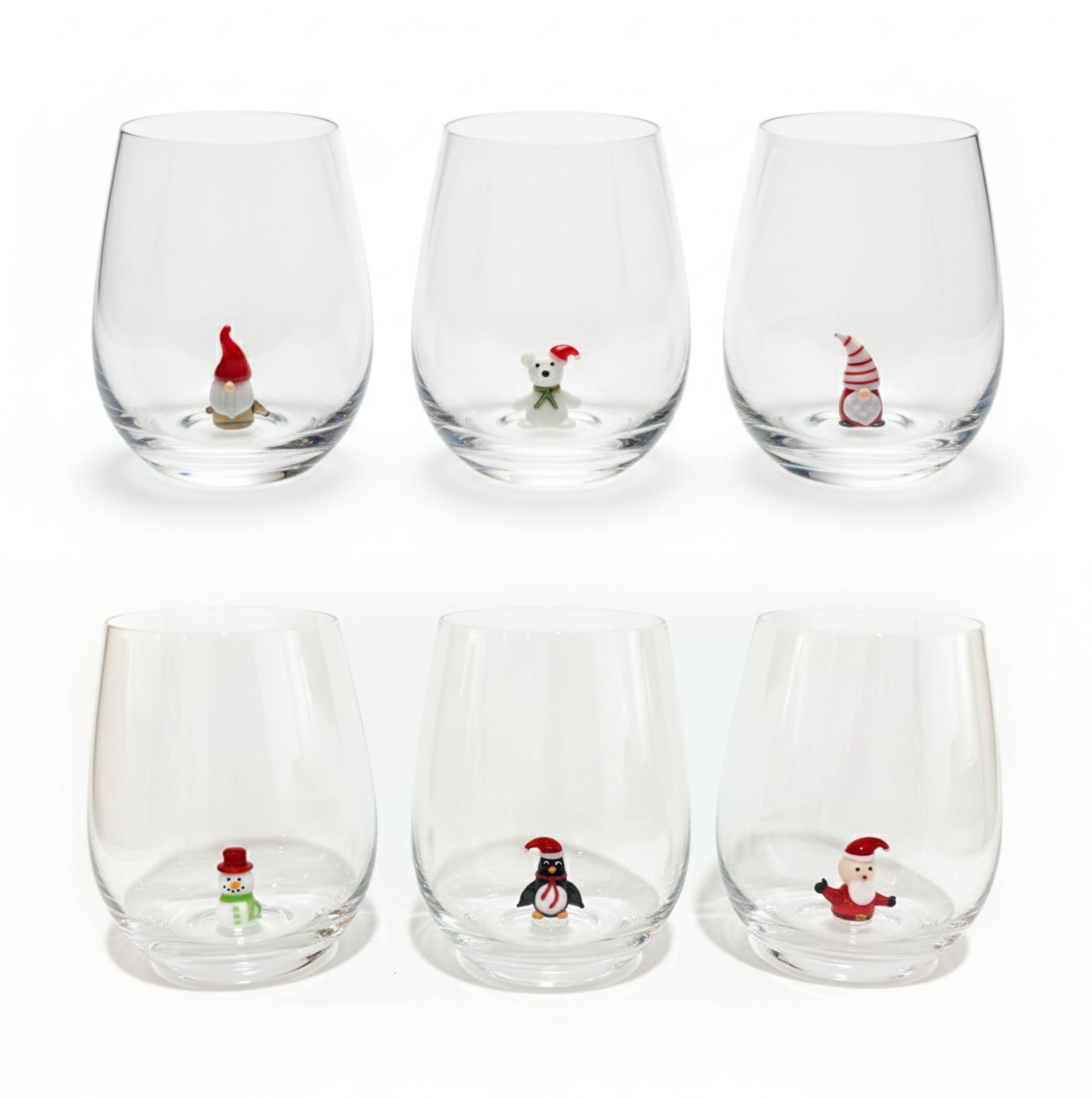 GLAS MET GEINTEGREERDE DECORATIE "KERST"